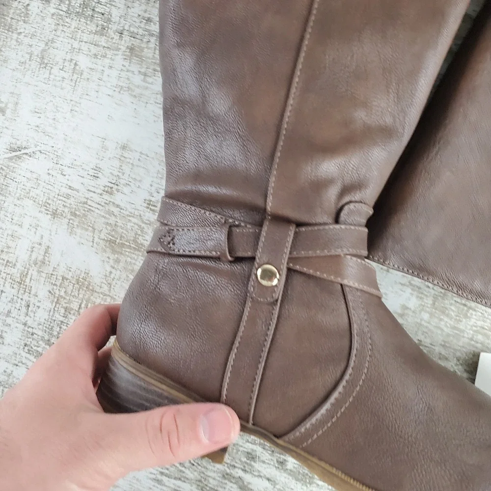 LifeStride Xtrovert Women Riding Boots Sz 7 M Wide‎ Calf Knee-High Side Zip